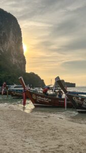 Thailand boats at sunset